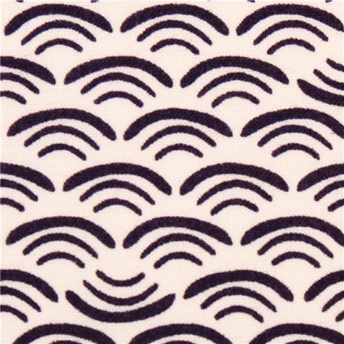 wave smile pattern Cloud 9 organic fabric plum Koi Fabric