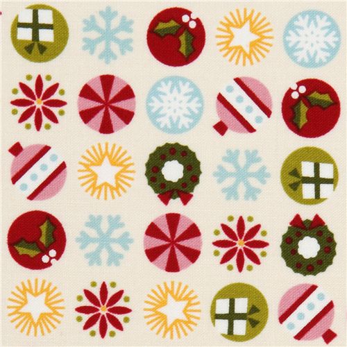 weisser Weihnachtsbaumschmuck Stoff von Robert Kaufman Stoff