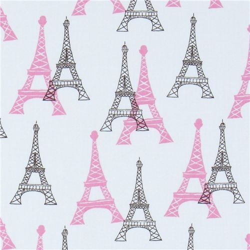 white Eiffel Tower fabric Robert Kaufman designer 1