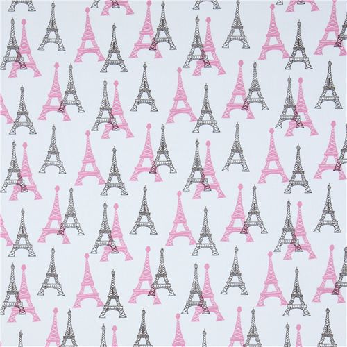 white Eiffel Tower fabric Robert Kaufman designer 2