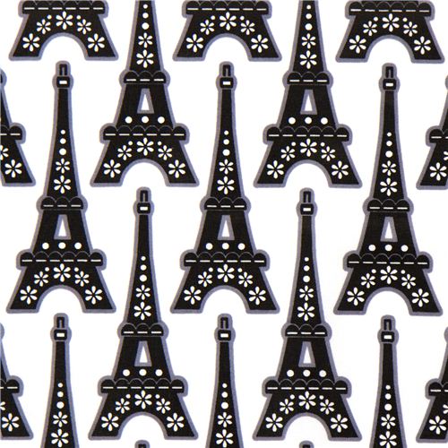 tessuto bianco laminato di design Torri Eiffel dagli USA Tessuto