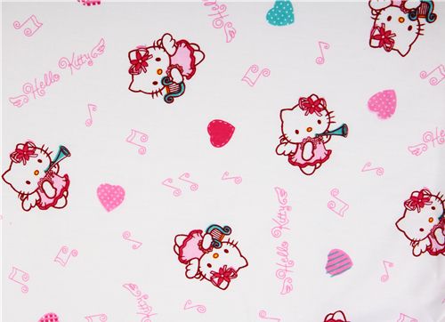 weisser Hello Kitty Stoff Engel mit Harfe Sanrio 0,5m 2