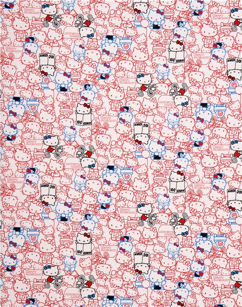 white Hello Kitty oxford fabric Kitty and Mimmy by Sanrio from Japan 0