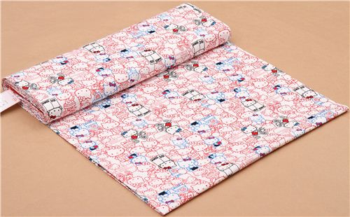 white Hello Kitty oxford fabric Kitty and Mimmy by Sanrio from Japan 0