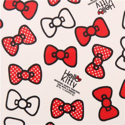 weißer Hello Kitty Schleifen Sanrio Laminat Stoff aus Japan Stoff
