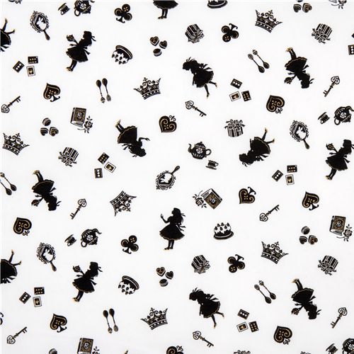 white Japanese fabric Alice in Wonderland Cosmo 2