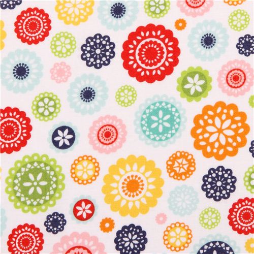 white Lazy Floral Riley Blake flower fabric Lazy Day Fabric