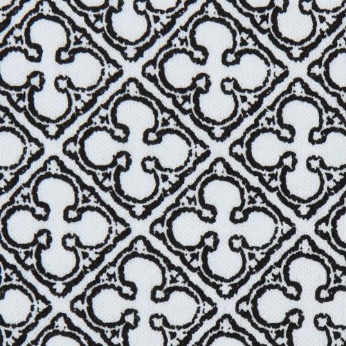 white Michael Miller Quatrefoils interlock fabric 1