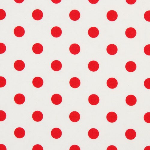 white Michael Miller fabric red polka dots 2