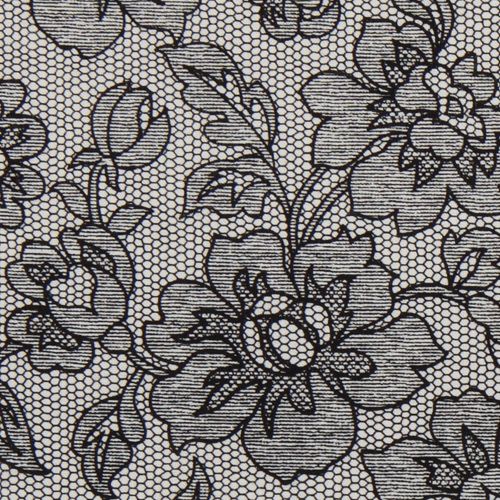 white Michael Miller fabric with flower lace illusion 1