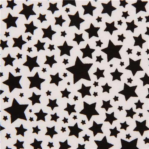 tessuto bianco Michael Miller con molte stelle nere Tessuto