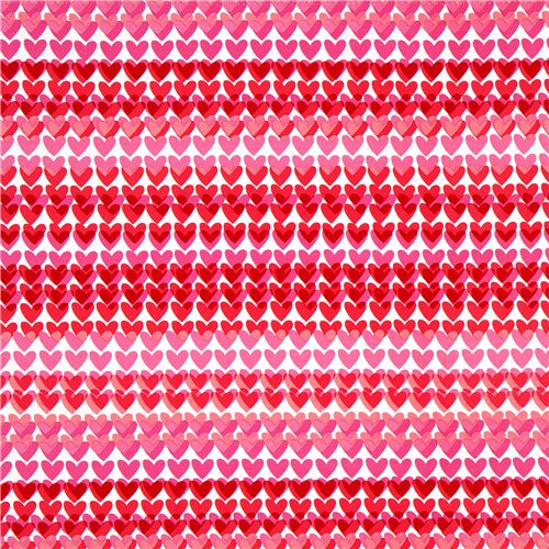 white Michael Miller fabric with pink hearts USA 2