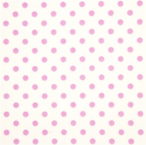 white Michael Miller fabric with rosa polka dots 2