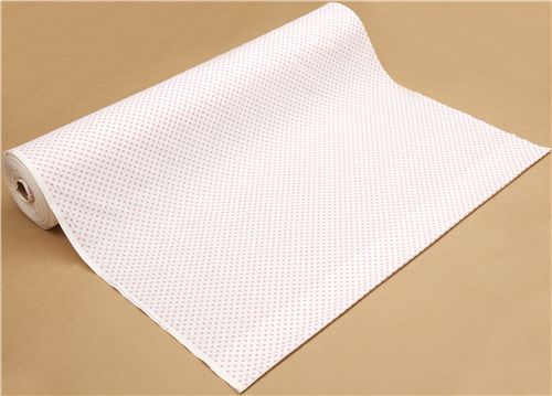 white Michael Miller fabric with rosa polka dots 3