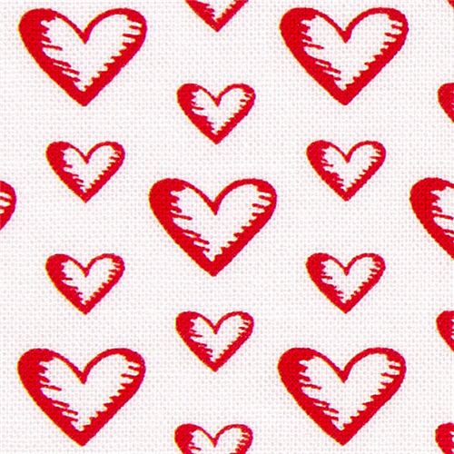 white Michael Miller fabric with red hearts 1