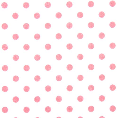 white Michael Miller flannel fabric pink polka dots 2