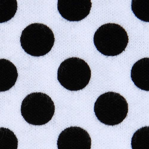 weisser Michael Miller Jersey Stoff schwarze Punkte Stoff