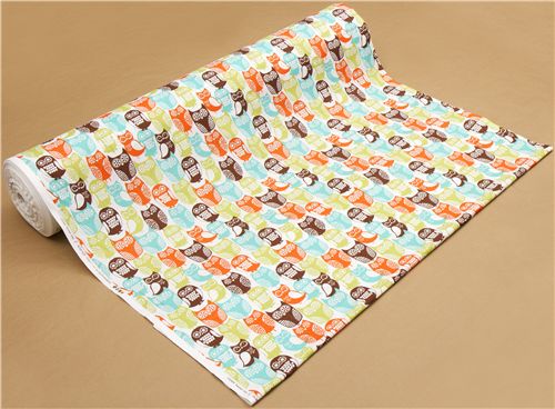 white Michael Miller owl fabric Swedish Owls 3