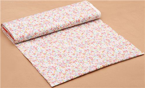 Tissu Oxford blanc avec le lapin My Melody, des roses, un jardin, par Sanrio 0
