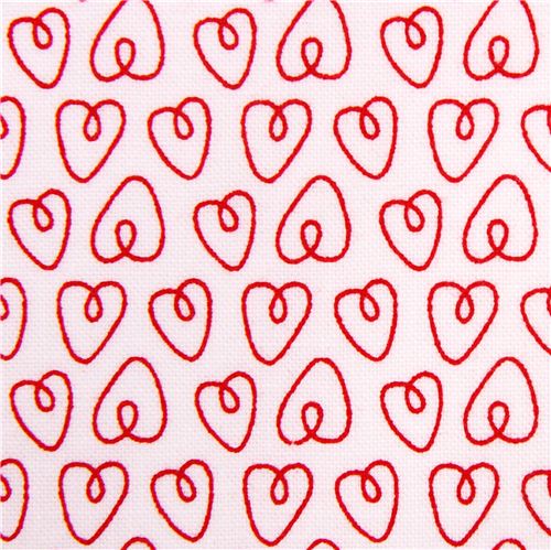Tissu Michael Miller Petite Hearts blanc collection Petite Paris avec des coeurs Tissu