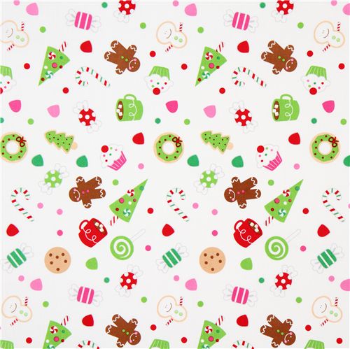 white Riley Blake Christmas fabric cute Xmas 2
