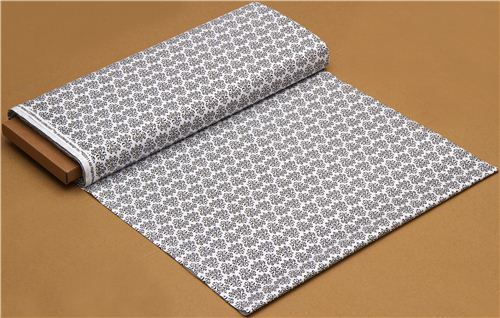 white Riley Blake fabric with black ornaments 3