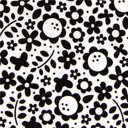 white Riley Blake fabric with flower & butterfly 1