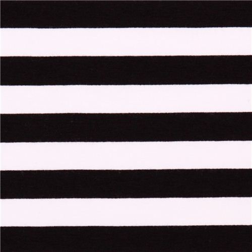 Tela blanca de punto de Riley Blake con rayas finas en negro Tela