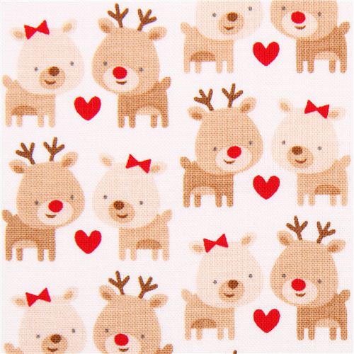 Tela Navidad blanca renos Home for the Holidays Riley Blake Tela