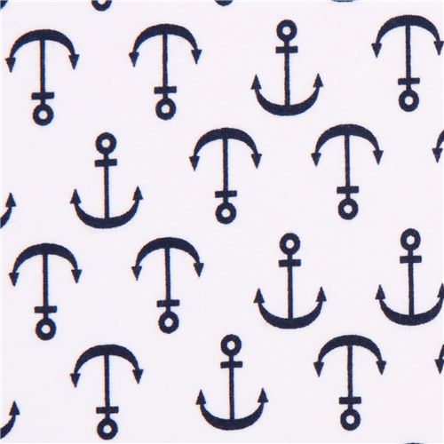 weier Robert Kaufman Anker blau Laguna Jersey Stretch Stoff