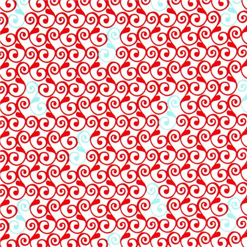 white Robert Kaufman fabric with red ornaments 2