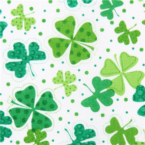 Tissu blanc Shamrocks & Clovers par Timeless Treasures Tissu