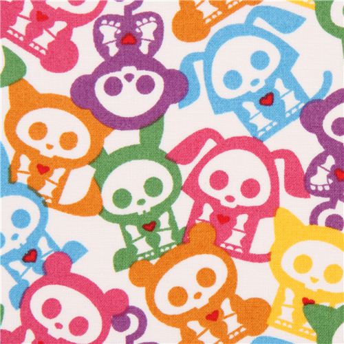 weier Skelanimals bunte Skelett Tiere Stoff aus den USA Stoff