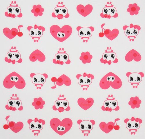 white big panda fabric with rosa hearts Japan 2