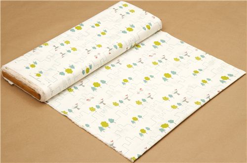 white birch organic fabric with city house tree fountain 3