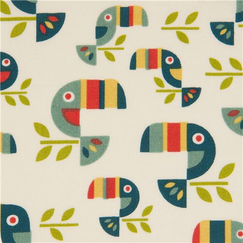 Tessuto Biologico Tucani birch bianco Toucan Tango Tessuto