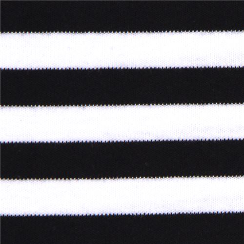 white-black stripes knit jersey fabric Michael Miller 1