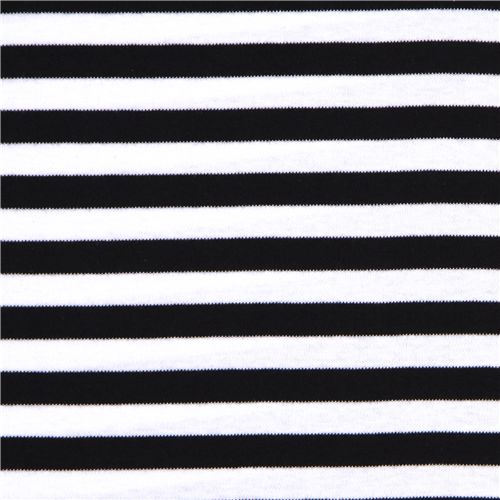 white-black stripes knit jersey fabric Michael Miller 2