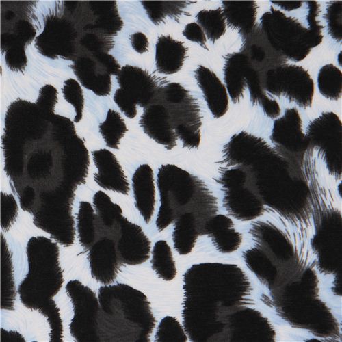 weiß-bläulicher Robert Kaufman Jersey Stoff Leoparden Print Stoff