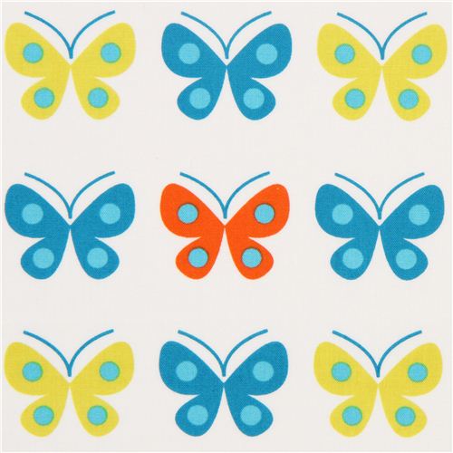 weißer Schmetterling Stoff von Robert Kaufman aus den USA Stoff