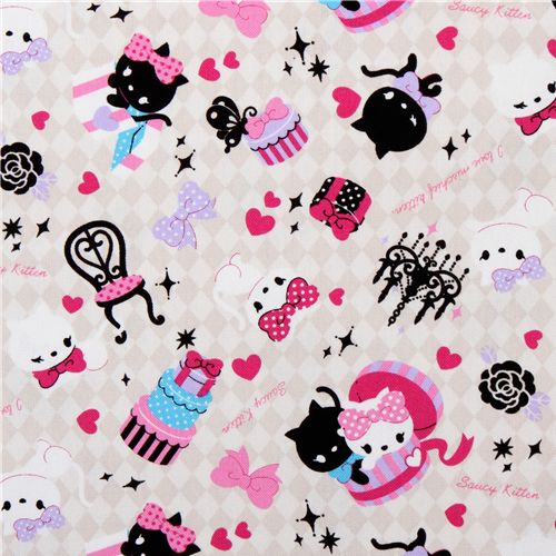 white canvas fabric kitty presents Japan kawaii 1