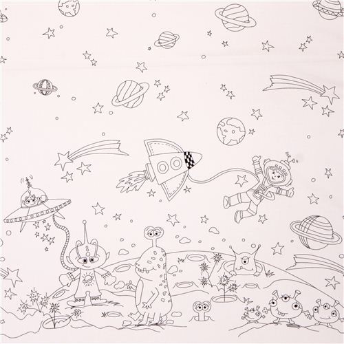 tessuto a pannelli con bordo astronauti stelle luna Michael Miller Tessuto