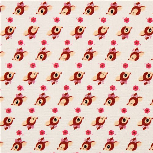 weisser Rehe Kokka Oxfordstoff kawaii aus Japan 2
