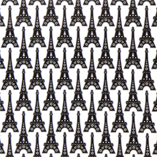 white designer fabric Eiffel Tower & flower from the USA 2