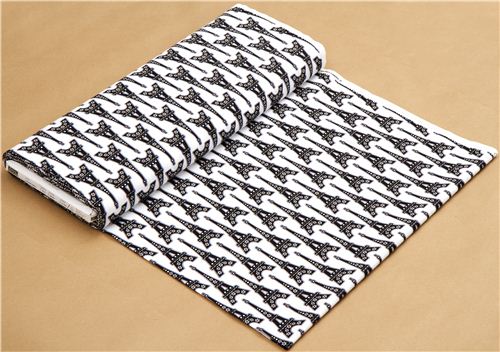 white designer fabric Eiffel Tower & flower from the USA 3