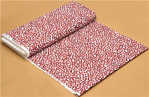 white designer fabric with mini ladybirds 3
