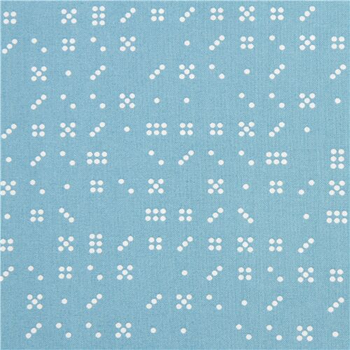 tessuto motivo domino bianco cotone blu Tessuto