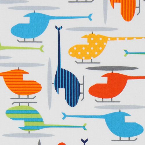 white fabric colourful helicopter Realizzato da Robert Kaufman 1