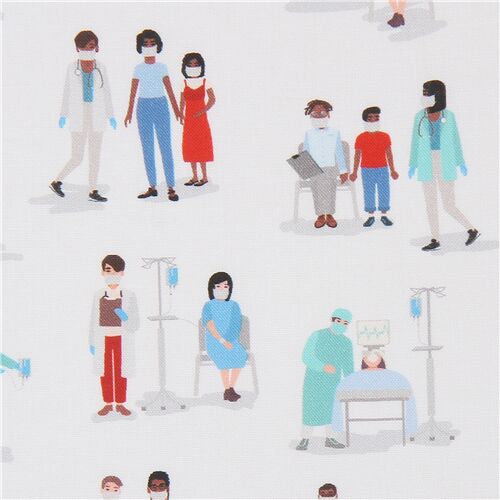 Frontline Heroes Doctors Nurses Patients Fabric