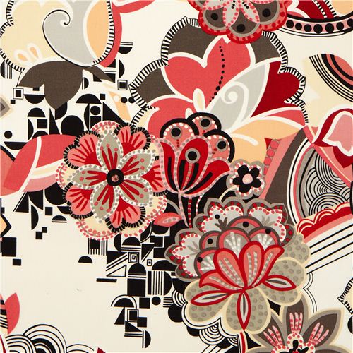 white flower & ornament fabric by Alexander Henry Fabric